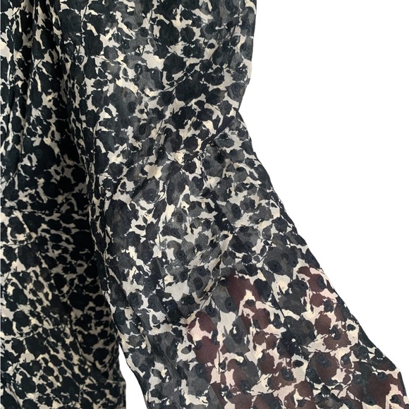 IRO PARIS Victoria Black/Cream Printed Knee Length Silk Blend Dress size 40eu - Picture 5 of 9